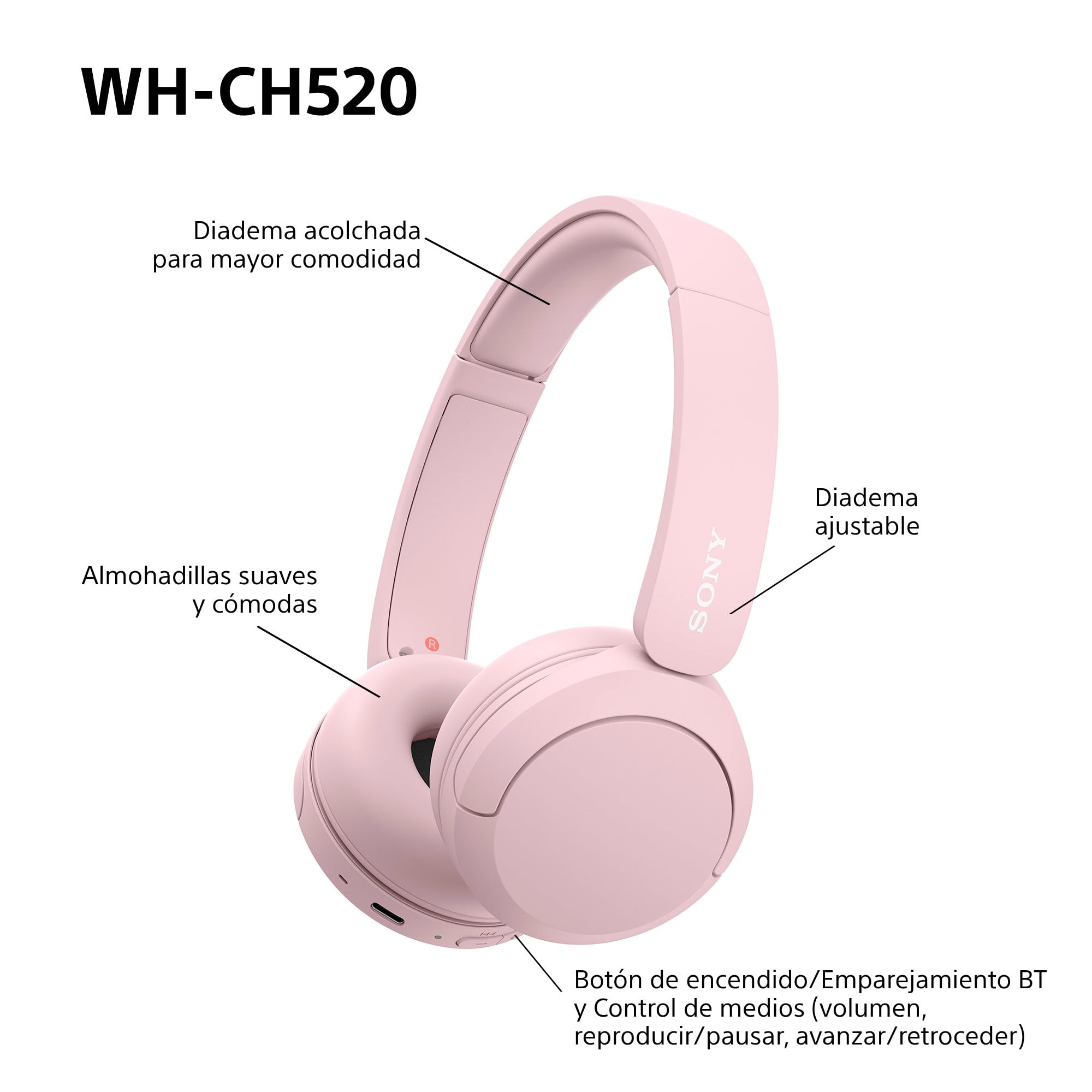 sony-wh-ch520-auriculares-inal-mbricos-bluetooth-con-dsee-50-h-de-bater-a-y-micr image 8