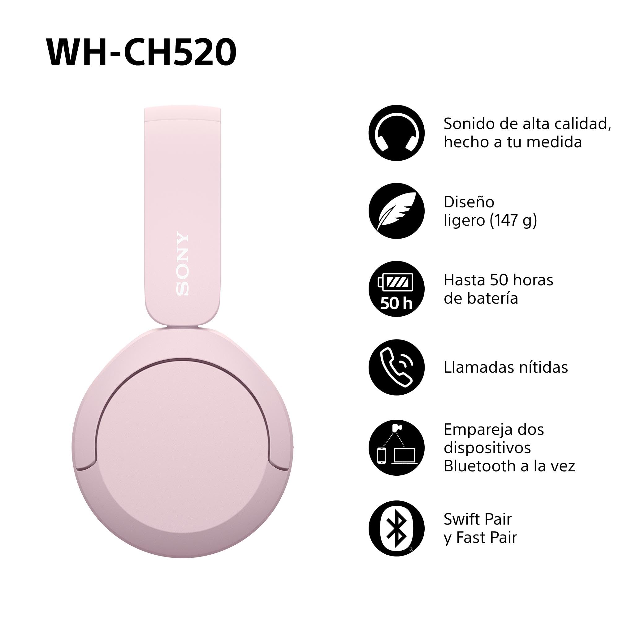 sony-wh-ch520-auriculares-inal-mbricos-bluetooth-con-dsee-50-h-de-bater-a-y-micr image 2